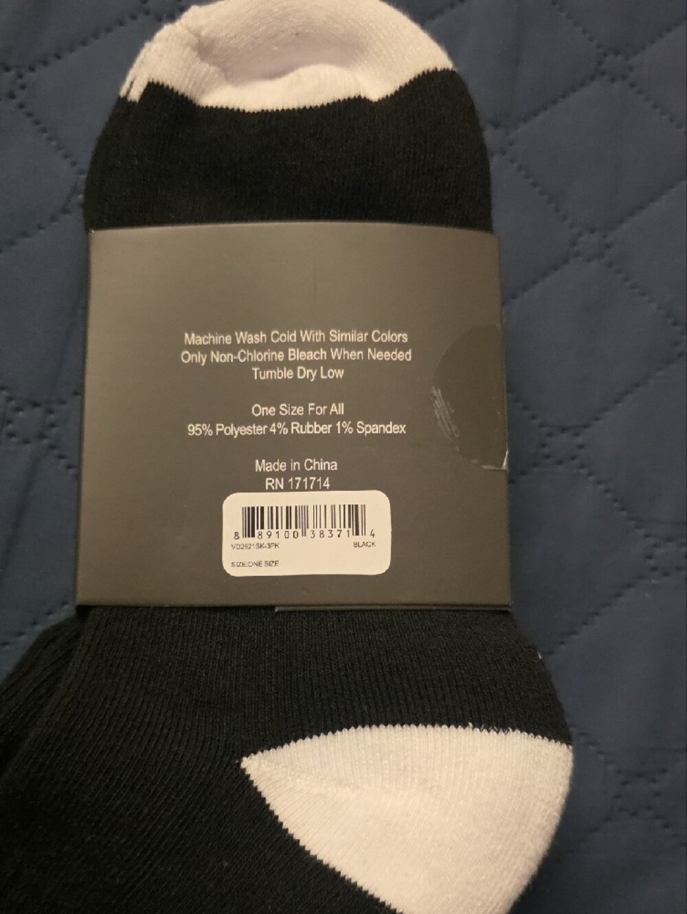 Von Dutch Black and White Logo 3 Pair Crew Socks - Picture 7 of 9